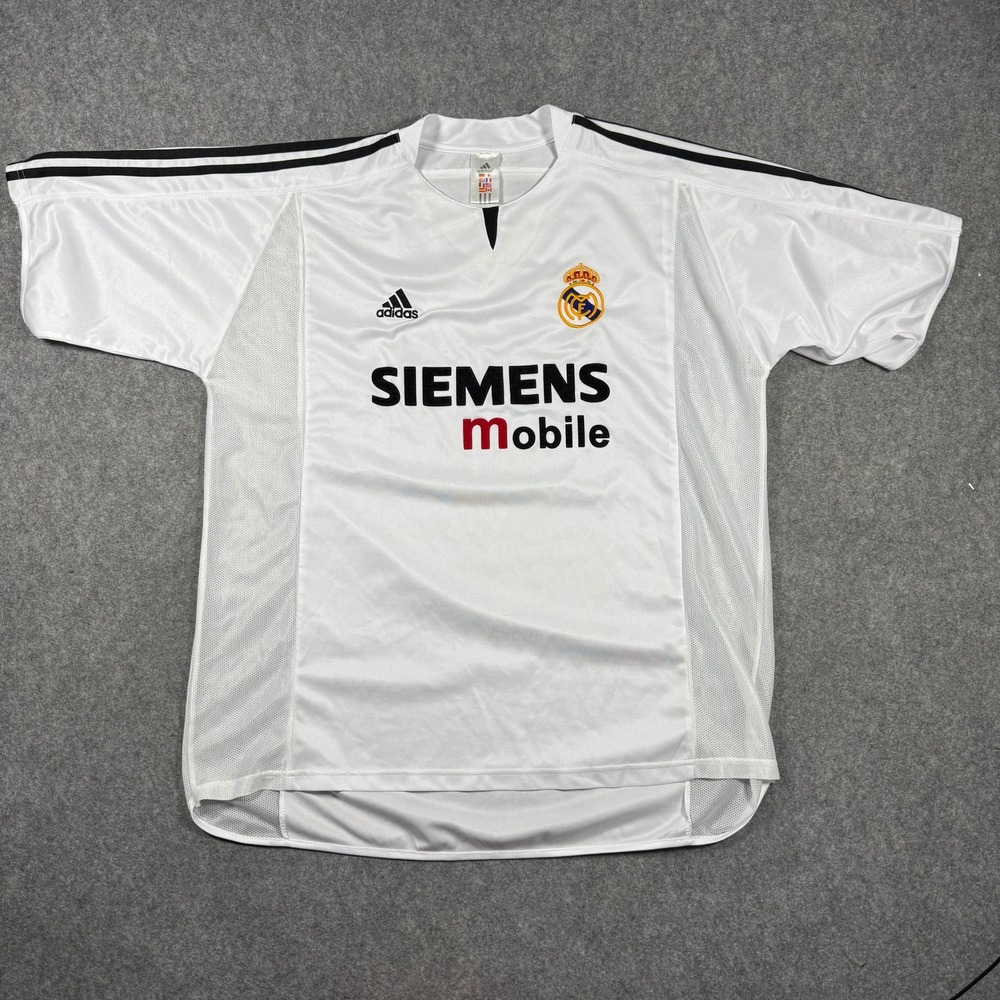 Adidas Real Madrid 2003-04 Beckham 23 Siemens Mobile Home Jersey White Mens XL
